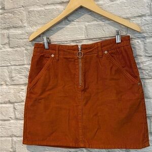 Topshop Rust Corduroy Skirt
